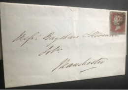 1847 GB1d. Red Imperf Post Mark 8 Manchester See Photos - Lettres & Documents