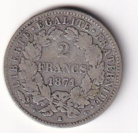 France 2 Francs Cérès 1871K - Argent - TB - 1870-1871 Governo Di Difesa Nazionale