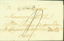 Provence Var Marque Postale Noire TOULON 12 FEV 1790 Lenain Noir N°11 (29x4,5) Taxe Manuscrite 3 Pour Aix - 1701-1800: Precursors XVIII
