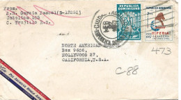 237 - 70 - Enveloppe Envoyée De Trujillo En Californie 1957 - Dominicaine (République)