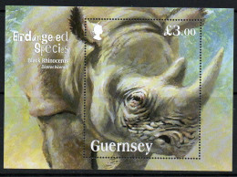 Guernsey 2018 Endangered Species XIII, Black Rhinosceros MS, MNH, SG 1718 - Guernesey