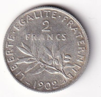 France 2 Francs Semeuse 1902 - Argent - TTB - 2 Francs