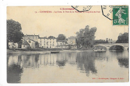 COURPIERE  (cpa 63)  La Dore, Le Pont Et La Place De La Chapelle Du Pont - Courpiere