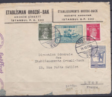 Turquie Enveloppe Istamboul Lyon 1941 Avec Censure Allemande (J) - Briefe U. Dokumente