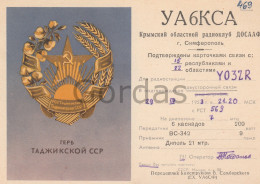 Tajikistan - Heraldry - Communist Propaganda - USSR - QSL Card - Tayijistán