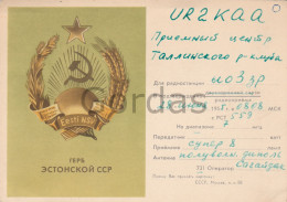 Estonia - Heraldry - Communist Propaganda - USSR - QSL Card - Estonie