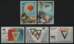 Aruba 1988 - Mi-Nr. 44-45 & 46-48 ** - MNH - 2 Ausgaben - Curaçao, Nederlandse Antillen, Aruba