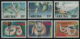 Aruba 1989 - Mi-Nr. 57-59 & 61-63 ** - MNH - Schlangen & Pflanzen 2 Ausgaben - Curaçao, Nederlandse Antillen, Aruba