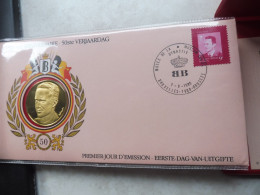 Souvenir 1980 - 50 Ans Règne Baudouin 50 Ste Verjaardag Boudewijn Or/ Argent Gold/ Silver Perfect - Erinnerungskarten – Gemeinschaftsausgaben [HK]