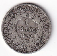France 1 Franc Cérès 1888A - Argent - TB - 1 Franc