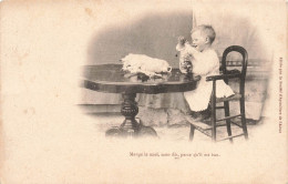 ENFANT - Mange Le Miel, Mon Fils, Parce Qu'il Est Bon - Enfant Attablé  - Carte Postale Ancienne - Scènes & Paysages