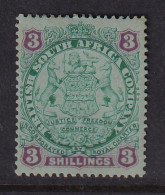 Rhodesia - BSAC: 1896/97   Arms    SG36  3/-   [Die I - With Dot]     MH    - Other & Unclassified