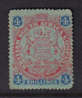 Rhodesia - BSAC: 1896/97   Arms    SG37  4/-   [Die I - With Dot]     MH    - Other & Unclassified