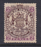 Rhodesia - BSAC: 1896/97   Arms    SG43  2d  Brown & Mauve  [Die II - No Dot]     MH - Altri & Non Classificati