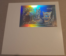 Mongolia 1993 Rabbit Cats & Dogs Chats Et Chiens Rotary Lions SILVER IMPERF DELUXE PROOF S/S On Cardboard MNH Extr Rare - Chats Domestiques