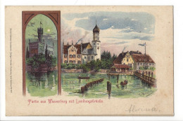 31668 -  Partie Aus Wasserburg Mit Landdungsbrücke Circulée 1902 Litho - Wasserburg (Bodensee)