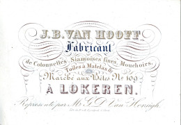 LOKEREN PORSELEIN KAART 10.5X7.5CM J.B.VAN HOOFT FABRICANT DE COTONNETTES, SIAMOISES MARCHE AUX BETES  109 - Lokeren