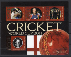 St Vincent Sheetlet 4v 2011 Cricket World Cup 2011 Team England Kevin Pietersen MNH - Cricket