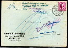 Germany,, American/British Zone,cancel:Wetzlar,04.03.1946,as Scan - Cartas & Documentos