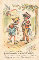 ENFANTS - Dessins D'enfants - Petites Garçons - Colorisé - Carte Postale Ancienne - Children's Drawings