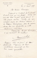 BORDEAUX - GIRONDE  -  (33)   -  RARE COURRIER MANUSCRIT DU COMPOSITEUR DE MUSIQUE MAURICE UHRY...1939. - Manuscrits