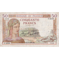 France, 50 Francs, Cérès, 1936, P.4336, TB+, Fayette:17.25, KM:81 - 50 F 1934-1940 ''Cérès''