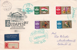 Hongarije, Hungary, Ungarn, Magyar ; 1961. FDC.- Int. Stamp Exhibition/Bird/Flag/Flower/Butterfly Cindarella Backside - FDC