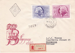 Hongarije, Hungary, Ungarn, Magyar ; 1956 First Day Cover Mi 1480-1 Composers F.Chopin F Liszt Music Pair Stamp Backside - FDC