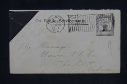 NOUVELLE ZÉLANDE - Enveloppe En Franchise De Wellington Pour Le Port En 1901 - L 148044 - Brieven En Documenten