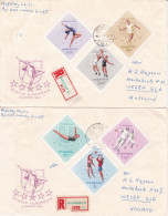 Hongarije, Hungary, Ungarn, Magyar ; 1965 Universiade Games Set On 3 FDCs. Michel 2153-61 Regr Stamp Backside - FDC