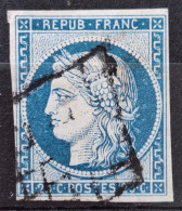France 1850 N°4 Ob Grille Court Mais Pas Touche  Cote 65€ - 1849-1850 Ceres