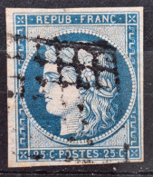 France 1850 N°4 Ob Grille Coup De Pince à Gauche  Cote 65€ - 1849-1850 Ceres