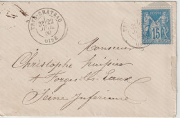 France Lettre 1880 De Tri-Chateau (Oise) Pour Forges (76) - 1877-1920: Période Semi Moderne