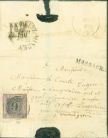 Allemagne Grand Duché De Bade YT N°4 Oblit Cercle Concentrique GC 26 + Marque Postale MOSBACH - Storia Postale