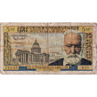 France, 5 Nouveaux Francs, Victor Hugo, 1962, H.83, TB+, Fayette:56.11, KM:141a - 5 NF 1959-1965 ''Victor Hugo''