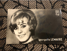 Carte Dédicacée De Georgette Lemaire Philips - Singers & Musicians