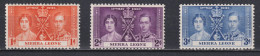 Timbres Neufs* De Sierra Leone De 1937 N° 155 à 157 MH - Sierra Leone (...-1960)