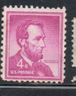 USA STATI UNITI 1954 1968 PRESIDENT ABRAHAM LINCOLN PRESIDENTE CENT. 4c MH - Unused Stamps