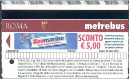 Ticket De Métro De Rome - Biglietto Integrato Metrebus Roma - Italie - Italia -  Subway - Europe