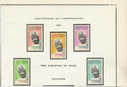 TOGO - SERIE N° 329 A 333  NEUF CHARNIERE - ANNEE 1961 - Togo (1960-...)