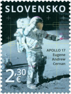 Slovakia - 2022 - 50th Anniversary Of Apollo 17 Flight - Eugene Andrew Cernan - Mint Stamp - Nuovi