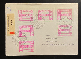 Schweiz 1978 Automatenmarken Mi. 2 Auf R-Brief Mehrfachfrankatur Mit Sonderstempel LENK IM SIMMENTAL - Automatic Stamps