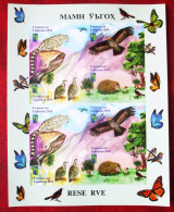 Tajikistan  2018  IMPERFOR. Reserve  RCC, Butterflies, Birds, Animals, Mountains  M/S   MNH - Aigles & Rapaces Diurnes