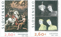 Slovakia - 2022 - Art On Stamps - Jan Rombauer And Ales Votava - Mint Stamp Set - Ungebraucht