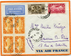 GRAND LIBAN LETTRE PAR AVION DEPART BEYROUTH 18 X 35 POUR LA FRANCE - Storia Postale