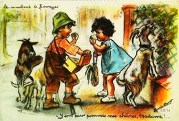 CPM Illustration Germaine Bouret    Le Marchand De Fromages  Chèvre Goat - Bouret, Germaine