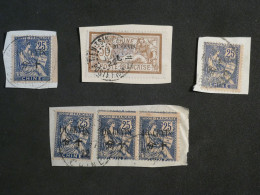 DD19 CHINA BUREAUX FRANCAIS  .  LOT  SUR FRAGMENTS   LETTRE  ENV. 1907   +AFFRANCH. INTERESSANT+++ - Used Stamps