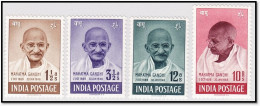 India 1948 Mahatma Gandhi Mourning 4v SET Mounted Mint, NICE COLOUR As Per Scan - Mahatma Gandhi