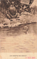 Illustrateur - Lawson Wood - Een Kwestie Van Geduld - Enfant Dans L'eau - Carte Postale Ancienne - Wood, Lawson