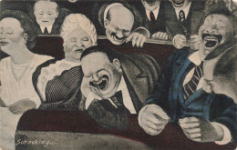 Humour - Hommes Qui Rient Au Théâtre - Schocking - Colorisé - Carte Postale Ancienne - Humor